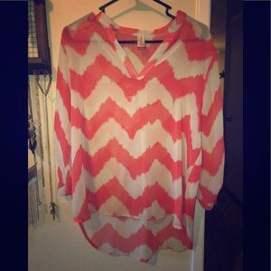 Mid sleeve length chevron dress shirt